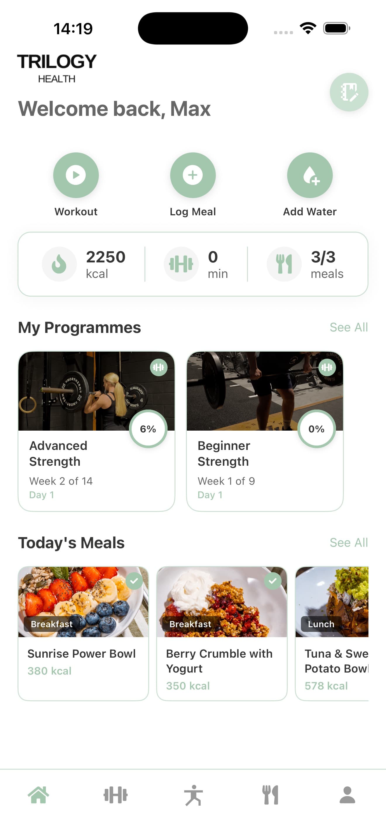 Trilogy Health app screenshot